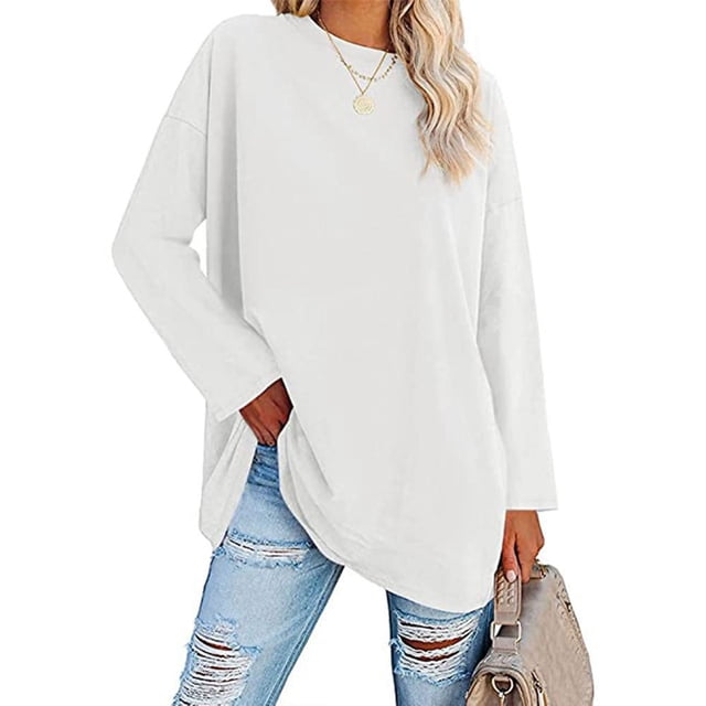 Camiseta Larga Suave, Top Femenino De Cuello Redondo De Poliéster Para Exteriores Para El Hogar ANGGREK Otros