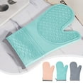 thumbnail image 1 of Under 10,Kitchen Utensils & Gadgets,Wave Pattern Slip-Resistant Oven Gloves, Wear-Resistant, Scalding Protective Gloves for Kitchen, Silicone Microwave Baking Gloves, | Silica Gel, Blue-396 MIANHT, 1 of 9