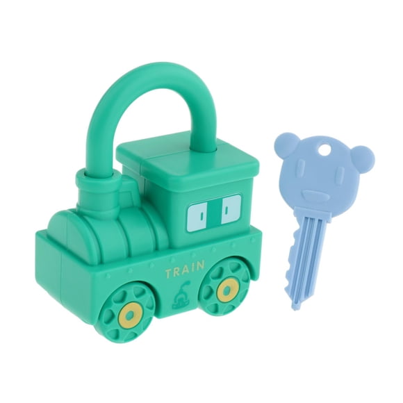 Juguete sensorial para emparejar cerraduras y llaves. Juguete para desarrollar la motricidad fina. Niños aprendiendo a usar cerraduras con llaves. Verde