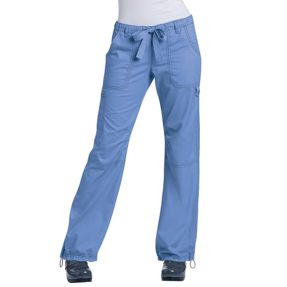 KOI Women's Lindsey Ultra Comfortable Cargo Style Scrub Pants (Petite Sizes), True Ceil, Medium