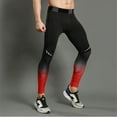 thumbnail image 2 of Pantalones deportivos de compresión para hombre, mallas de yoga, mallas para correr, para entrenar en el gimnasio - M (rojo), 2 of 6