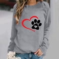 thumbnail image 1 of ICHUANYI Clearance Women's Round Neck Top Casual Fashion, Personalized Printing Loose Fitting, Slimming Long Sleeves(Gray, XXL) ICHUANYI WER2023081511581, 1 of 4