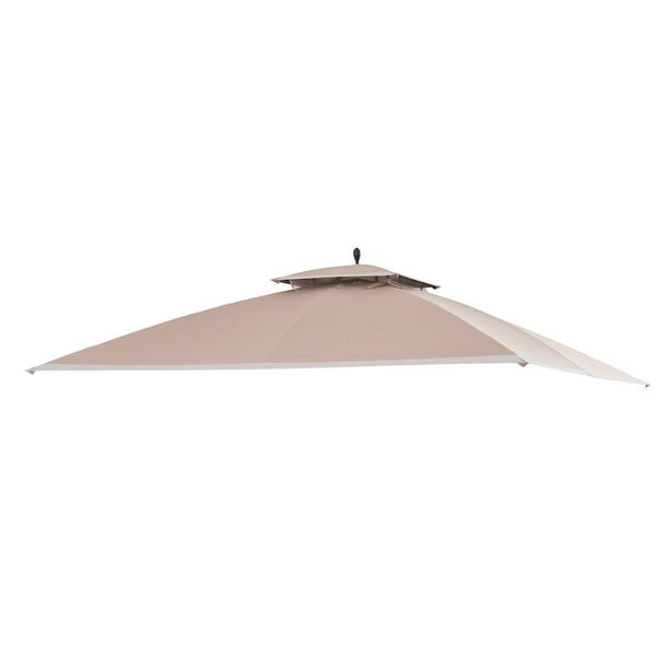Sunjoy Replacement Canopy For Augusta Wicker Gazebo 10x12 Ft Rectangular Outdoor Shade Deluxe Version Khaki Walmart Com Walmart Com