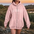 thumbnail image 2 of Towmus Zip Up Hoodies for Womens Teen Los Angeles Sweatshirt with Hood Full Zipper Hoodies Pullover Long Sleeve Tops with Pockets, 2 of 8