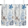 thumbnail image 6 of Blue Brown Ocean StarShell Curtain Home Decoration Living Room Short Curtains Window Treatments For Kitchen Bedroom, 6 of 7