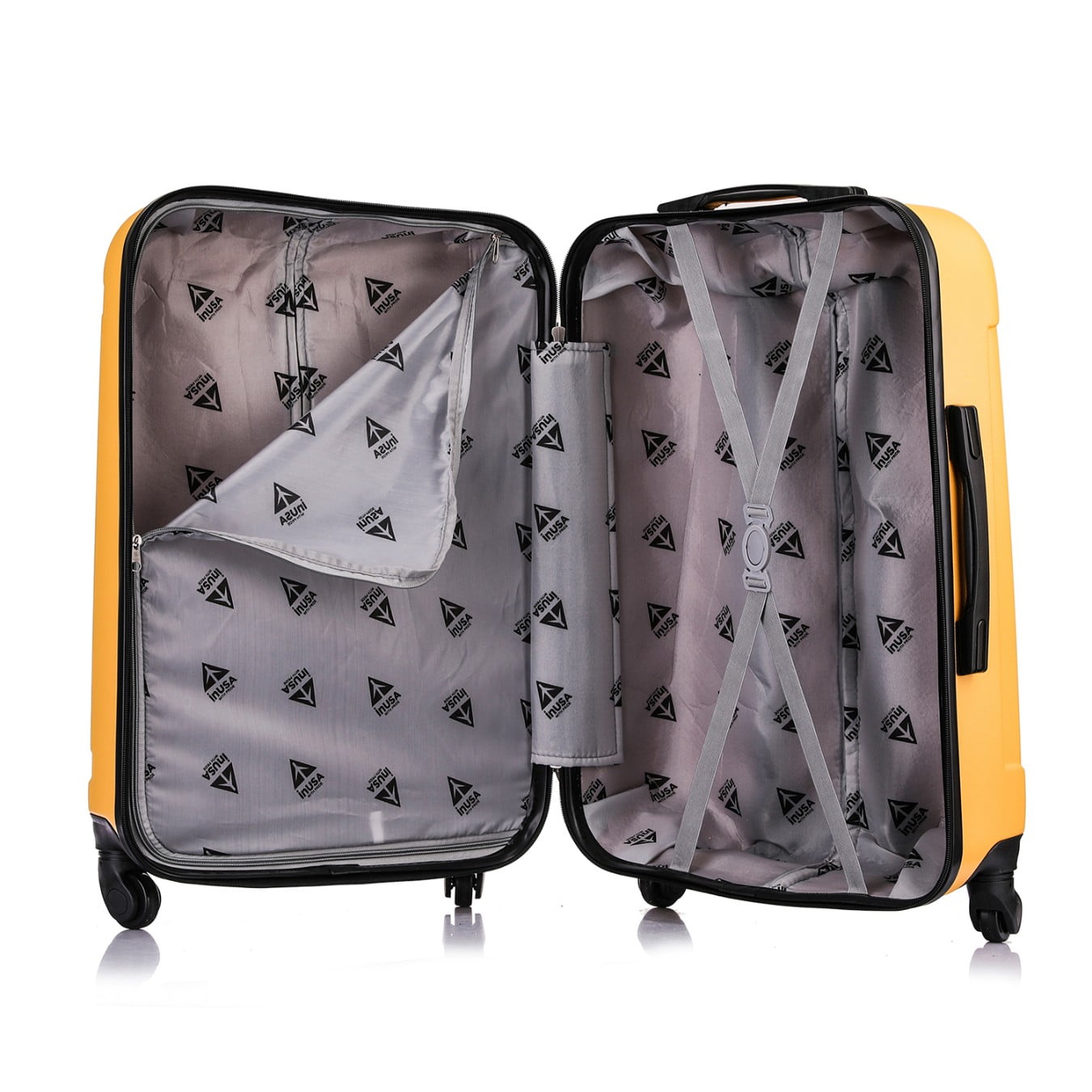 InUSA Pilot 28" Hardside Lightweight Luggage with Spinner Wheels, Handle, and Trolley, Mustard