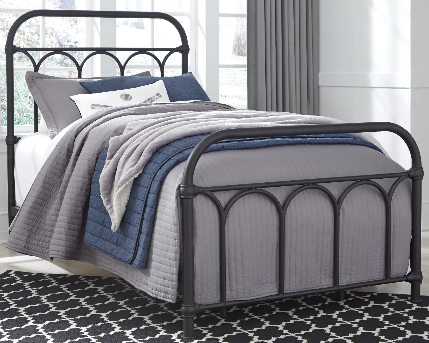 Signature Design by Ashley Casual Nashburg Twin Metal Bed  Black - image 2 of 8