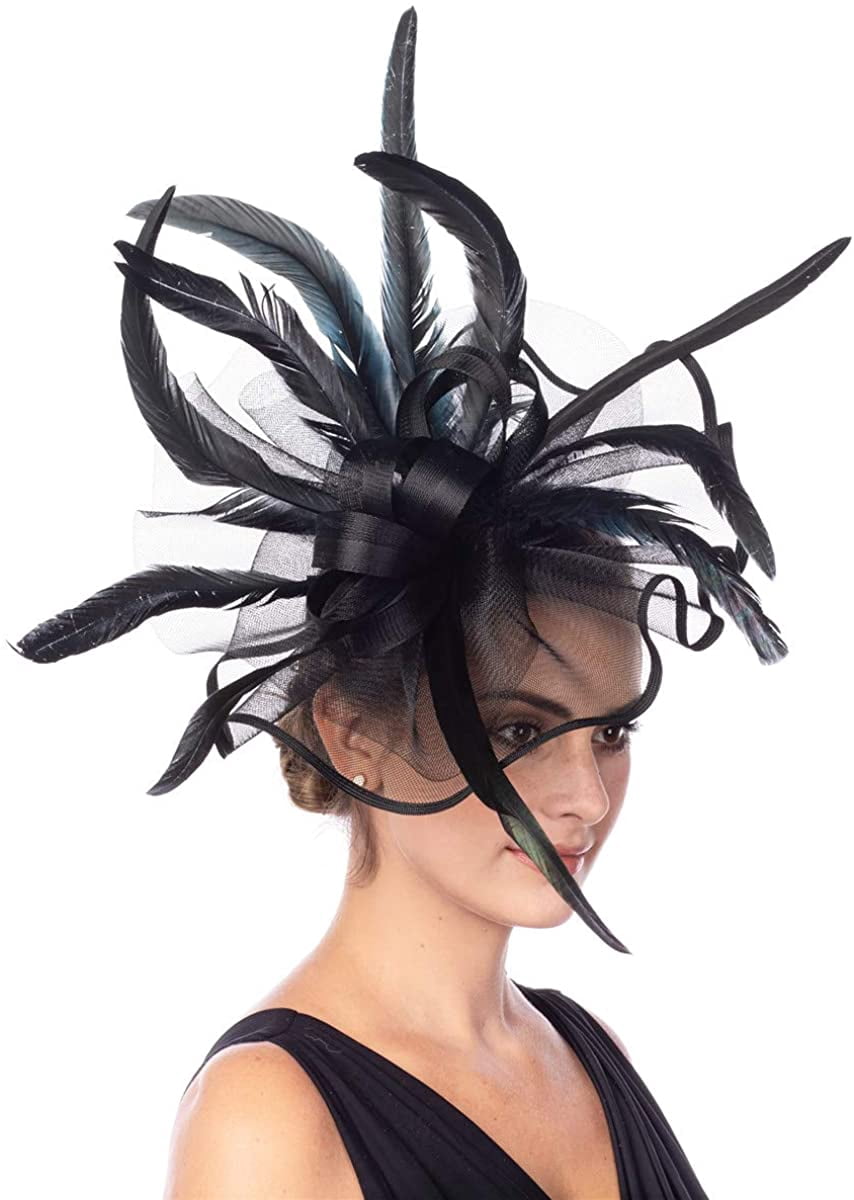 Fashion Fascinators Hat Feather Satin 