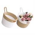 thumbnail image 1 of Wall Hanging Basket Storage, Cotton Rope Woven Small Hanging Baskets with Handle Decor Plant Basket (2 Pack), 1 of 6