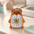 thumbnail image 2 of REGALWOVEN Desk Alarm Clock, Lovely Three-dimensional Bear-Shaped, Cute Patterns, Non-Tick, Perfect for Teens Orange 4.1"L x 1.6"W x 5.5"H, 2 of 4