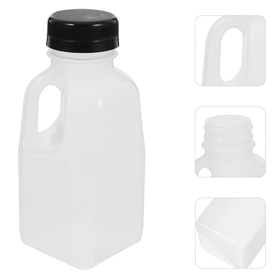Soimiss 6Pcs Flat Bottom Drink Bottles with Caps for Fresh Beverage Storage