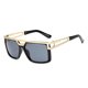 thumbnail image 1 of Gafas de montura grande, gafas de sol de montura grande para hombres de Europa y América, gafas de sol de ceja de moda, gafas de sol de doble haz, gris LingWen 9024735092650, 1 of 3