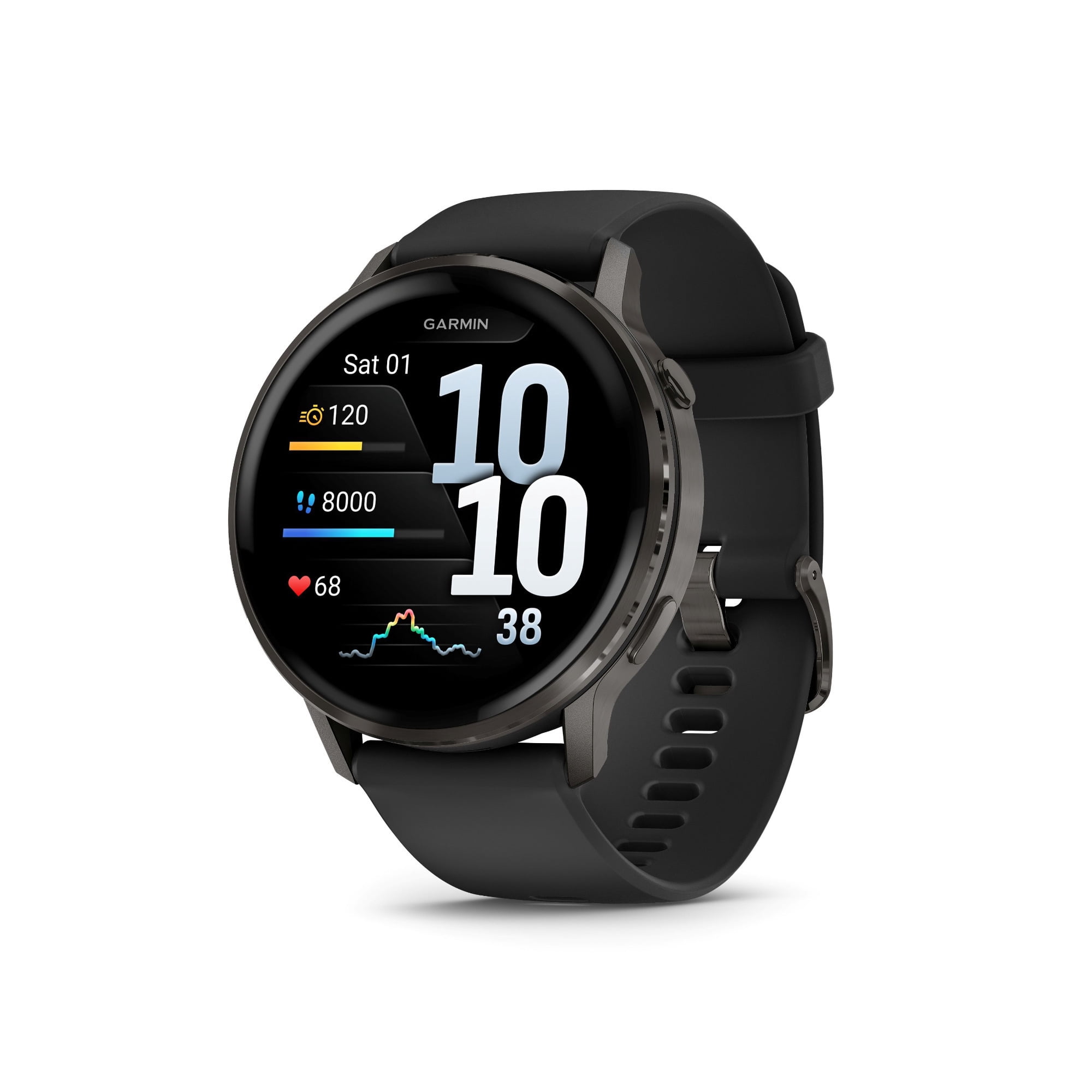 Garmin Venu 4 45mm AMOLED (Slate/Black) GPS Smartwatch Bundle with Wireless Earbuds (2 Items)