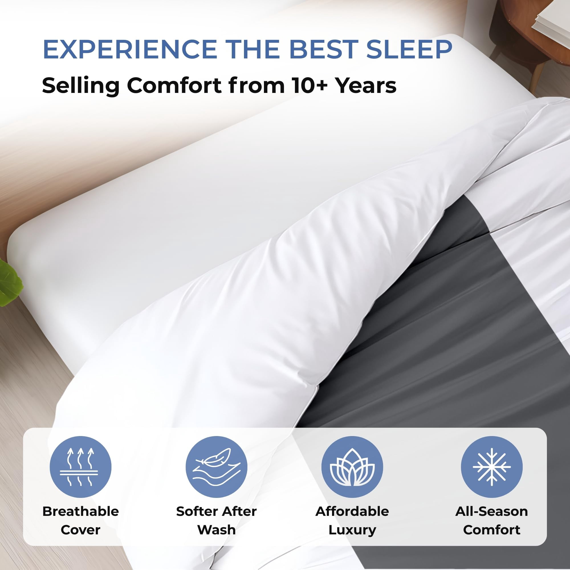 Kotton Culture 1 Pc Queen Size Duvet Cover Only -100% Egyptian Cotton 600 TC Ultra Soft Premium Durable Comforter Cover Zipper Closure & Corner Ties (Speared White, Queen/Full 90" X 90")