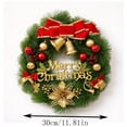 thumbnail image 3 of Qwtwty Artificial Christmas Wreath with Red Bow and Golden Bells, Farmhouse Winter Wreaths Hanging Ornament for Indoor Outdoor Wall Window Home Holiday Christmas Decor, 3 of 8