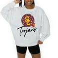 thumbnail image 3 of Women's Gameday Couture Ash USC Trojans Premium Fleece Pullover Sweatshirt, 3 of 5