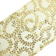 thumbnail image 3 of Efavormart 12"x108" Gold Leaf Vine Embroidered Sequin Mesh Like Table Runner, 3 of 11