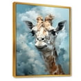 thumbnail image 2 of Designart "Harmony Among Blue Giraffes" Animals Giraffe Floater Framed Canvas Art Print, 2 of 5