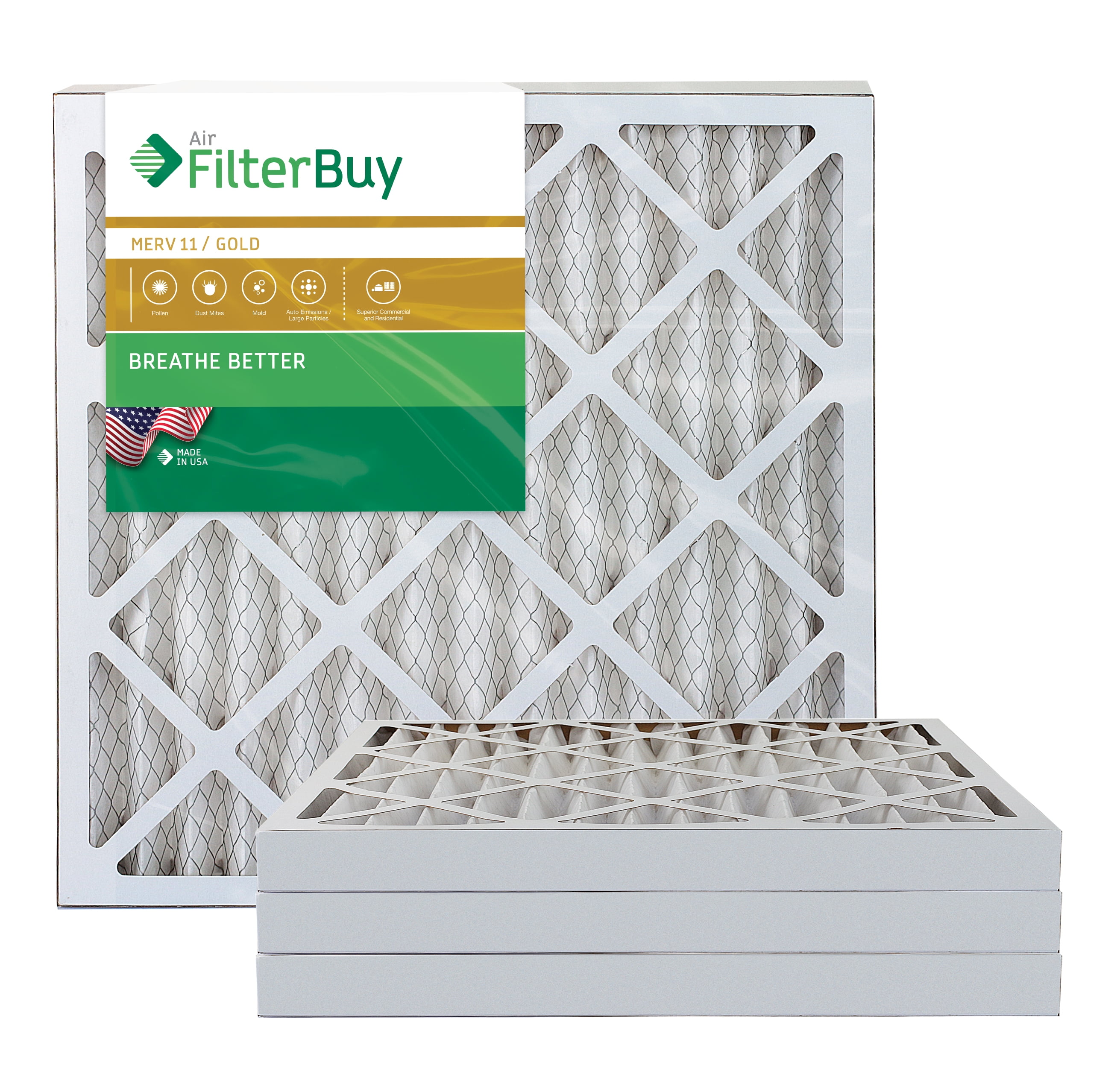 FilterBuy 20x20x2 MERV 11 Pleated AC Furnace Air Filter Pack Of 4 filterbuy-20x20x2-merv-11-pleated-ac-furnace-air-filter-pack-of-4