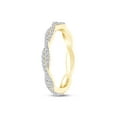 thumbnail image 3 of AFFY 2/5 Carat Round White Natural Eternity Diamond Wedding Band With Criss-Cross Crossover Shank in 14K Yellow Gold Over Sterling Silver (0.41 Cttw, I2-I3 Clarity), Ring Size-8.5, 3 of 5