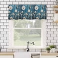 thumbnail image 4 of Daisy Flower Valances for Windows Rustic Blue Wood Grain Pastoral Butterfly Vintage Rod Pocket Curtain Valance Window Treatment Short Curtains for Kitchen Living Room, 42"x12", 4 of 5