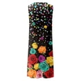 thumbnail image 5 of SMihono Robe Maxi Bohème d'Été pour Femmes Grande Taille Mode Féminine Col Rond Sans Manches Robe Imprimée de Plage, 5 of 5
