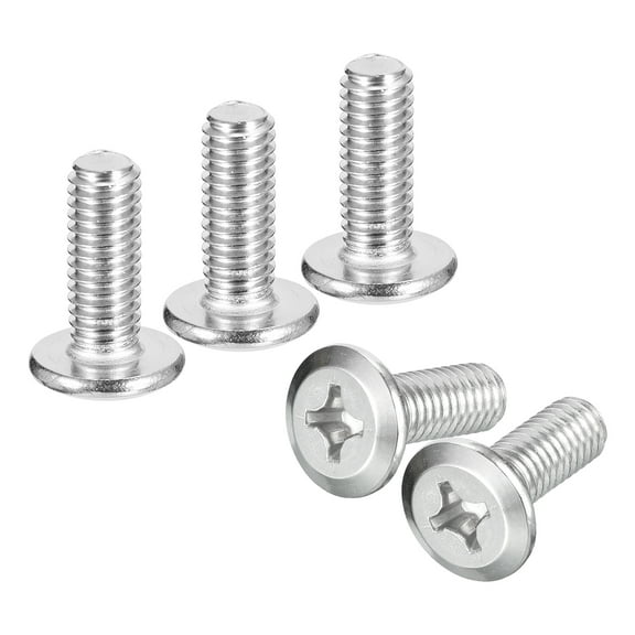 Uxcell M6x16mm Flat Round Head Phillips Head Screws, 10 Pack 304 Stainless Steel Phillips Drive Machine Screw