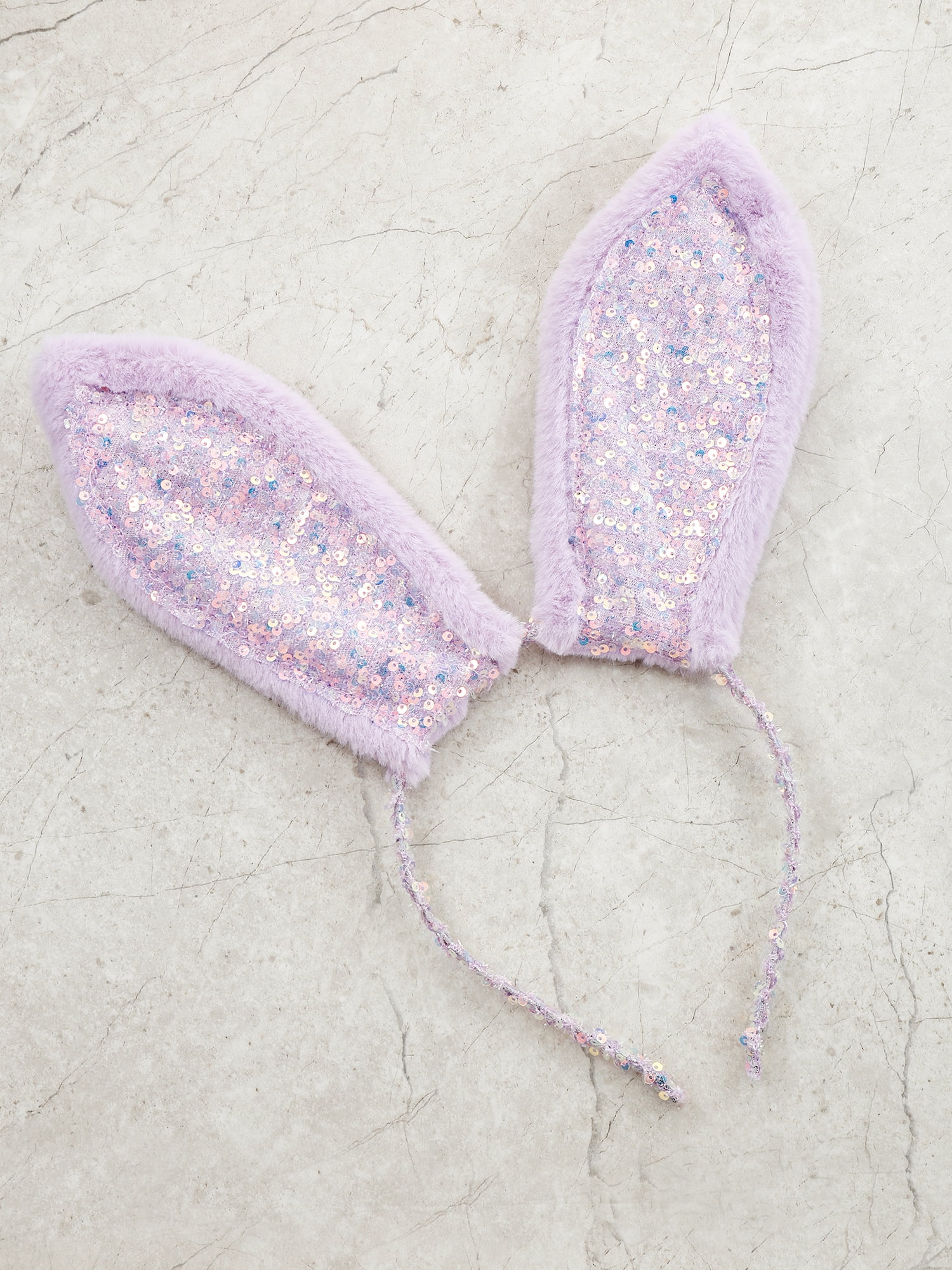 Way to Celebrate Easter Sequin Bunny Ear Headband, Purple, 1 Piece