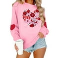 thumbnail image 4 of Dgankt Valentine's Day Shirts for Women Heart-Printed Crewneck Long Sleeve Shirts Casual Sweatshirt,Sizes XS-XL, 4 of 9