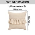 thumbnail image 7 of Unique Bargains Solid Boho Throw Pillow Covers with Ruffles Set of 1 Light Brown 18" x 18", 7 of 7
