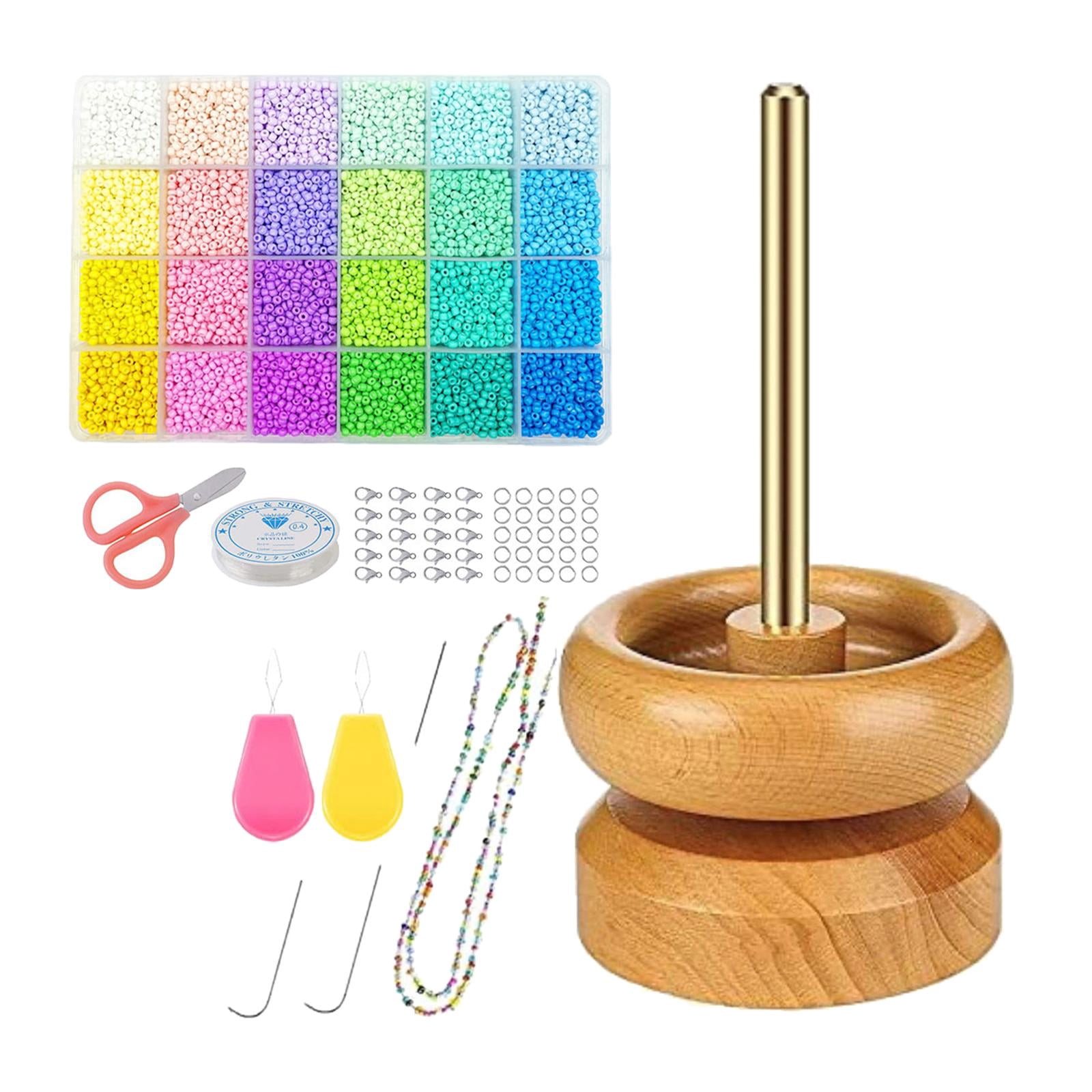 Wooden Bead Set Bead Stringer, Findings Jewellery Making Supplies, Crafting Project Bracelets DIY Crafts Making Stringing Bead 17.5cmx9.5cmx9.5cm