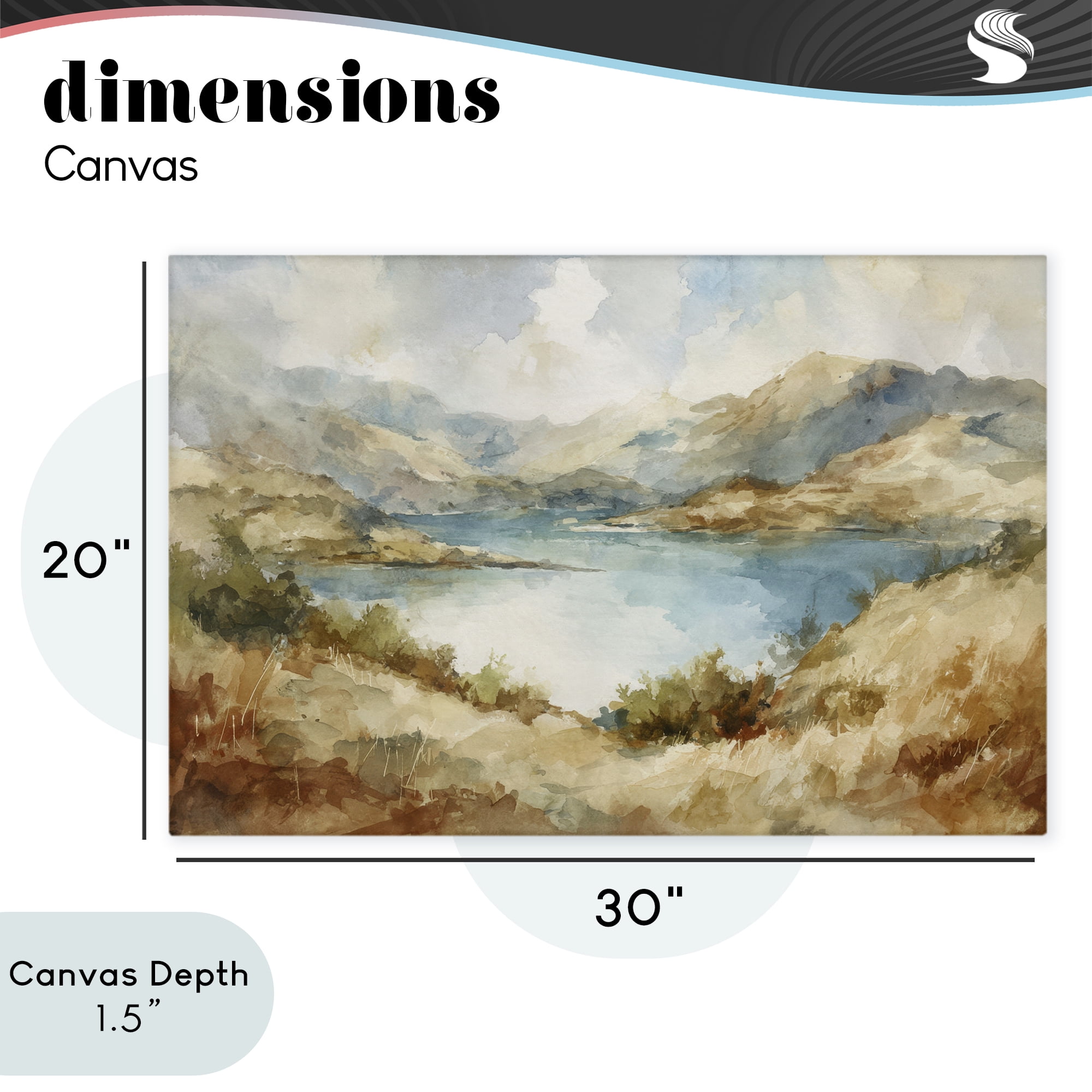 Stupell Industries Secret Mountain Lake Panorama Canvas Wall Art, design by Petal Prints Design