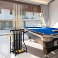 thumbnail image 5 of Billiard Cue Rack, Pool Stick Holder with Ball Storage and Drink Shelf, Metal Pool Cue Stand for Game Room, Bar, 5 of 5