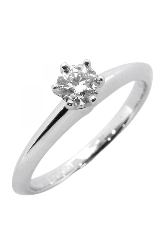 Pre-Owned Tiffany & Co. Solitaire Ring, 1PD (One Diamond), Pt950 Platinum, 0.22ct Diamond, Size...