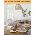 thumbnail image 5 of 13 Inch Round Placemats Set of 4, Spring Botanical Non Slip Heat Insulation PP Table Mats, Watercolor Floral Flowers Botanical Yellow Washable Place Mats for Kitchen Dining Party Table Decor, 5 of 7