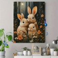 thumbnail image 4 of Qisvanset Framed Canvas Wall Art 12x16 Inch Night Woodland Bunny Kids Nursery Printed Art, 4 of 5