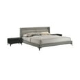 thumbnail image 2 of Legend 3 Piece Gray Fabric King Platform Bed and Nightstands Bedroom Set, 2 of 7