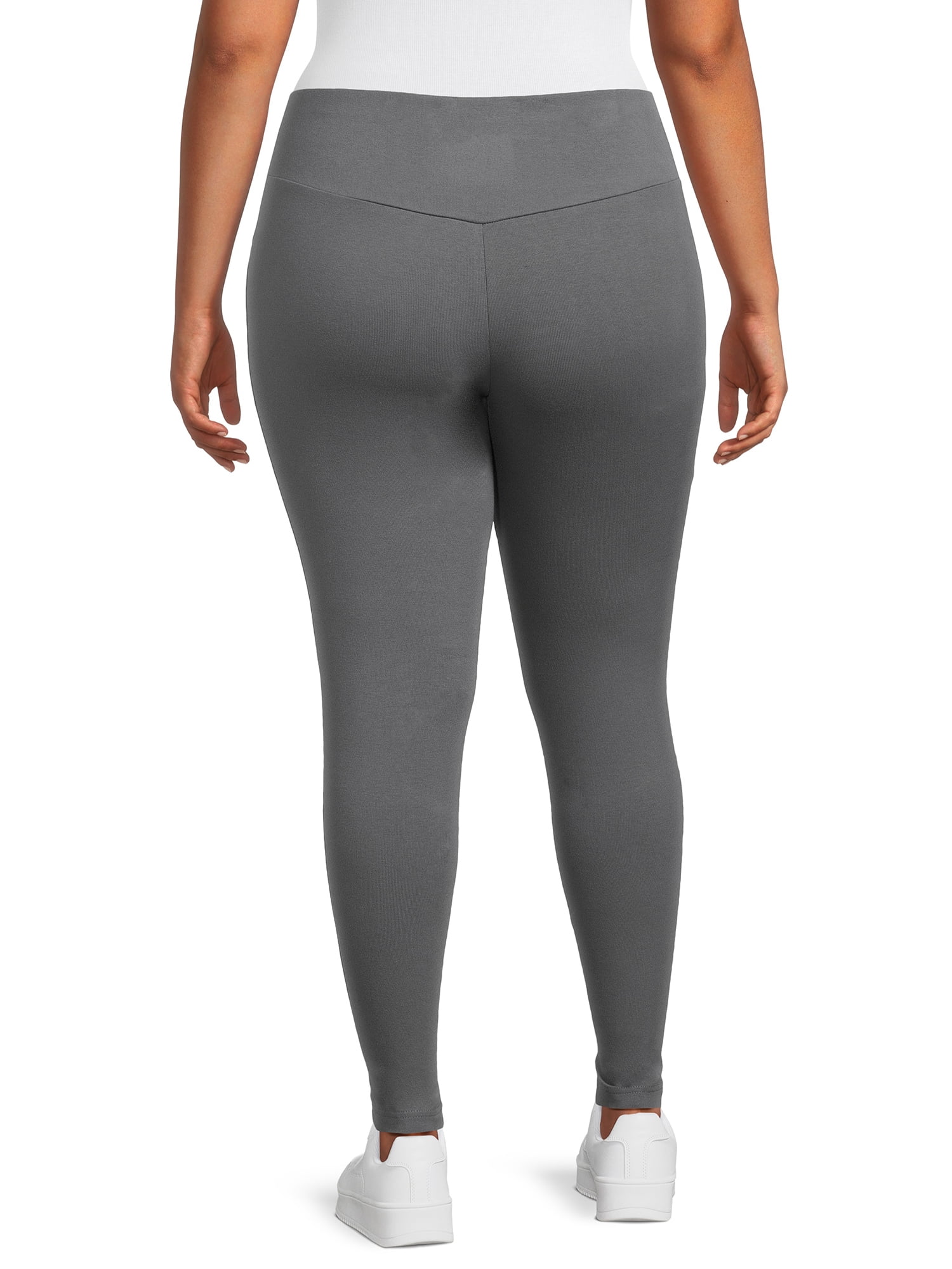 (2 pack) Terra & Sky Women's Plus High Waist Full Length Leggings, Sizes 0X-5X
