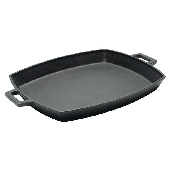 Bayou Classic 12 x 14 Inch Cast Iron Shallow Pan with Wide Loop Handles
