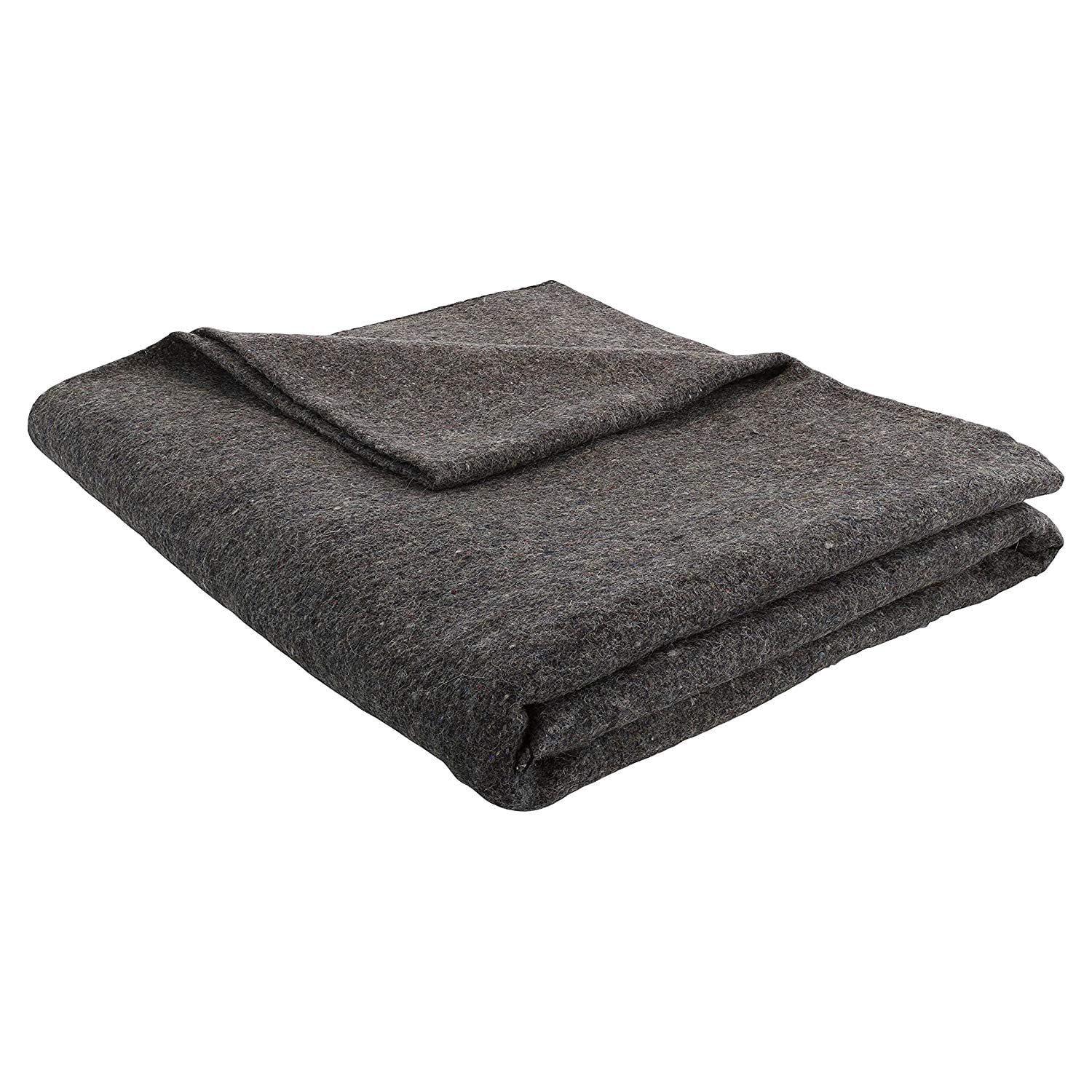 Wool Emergency Utility Blanket Gray 51" x 80" 50% Wool Blend Military Style NEW 