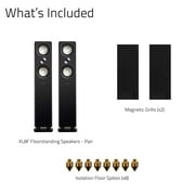 Fluance Reference High Performance 3-Way Floorstanding Loudspeakers with Down-firing 8 Subwoofers for 2-Channel Stereo Listening or Home Theater System - Black Ash/Pair (XL8F)