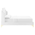 thumbnail image 4 of Modway Daniella Performance Velvet Queen Platform Bed in White, 4 of 8