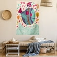 thumbnail image 2 of Whale Decor Tapestry, Colorful Ornamental Designed Big Whale with Waves Plants and Hearts around, Wall Hanging for Bedroom Living Room Dorm Decor, 40W X 60L Inches, Multi Colored, by Ambesonne, 2 of 5