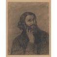 thumbnail image 2 of Gustave Courbet 20x24 Black Ornate Framed Double Matted Museum Art Print Titled: Self-Portrait (ca. 1866), 2 of 5