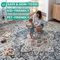 thumbnail image 5 of Bloom Rugs Washable Non-Slip 4x6 Rug - Terracotta / Teal Traditional Oriental Area Rug for Living Room, Bedroom, Dining Room, and Kitchen - Exact size: 4' x 6', 5 of 8
