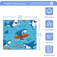 thumbnail image 5 of SKYSONIC Shark Cotton Washcloths Set of 4, Highly Absorbent Soft Fingertip Towel for Bathroom, Gym, Hotel and Spa, 12 x 12 Inch, 5 of 7