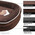 thumbnail image 4 of Ophanie Brown Luxury Sofa-Style Pet Orthopedic Bed for Medium Dogs – Removable Machine-Washable Plush Cover, 4-Sided Bolster, Non-Slip Bottom, Size 35"x28"x6", 4 of 7