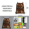 thumbnail image 3 of Wukai Log Cabin Inside Waterproof Drawstring Backpack with Zipper Pocket,Large Foldable Gym Bag for Women and Men, Perfect for Sports, Yoga, and Travel, 3 of 8