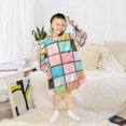 thumbnail image 6 of FORMRS Wearable Blanket Hoodie with Sleeves for Kids Cozy Flannel Sweatshirt, Colorful Checkered Pattern, 6 of 7