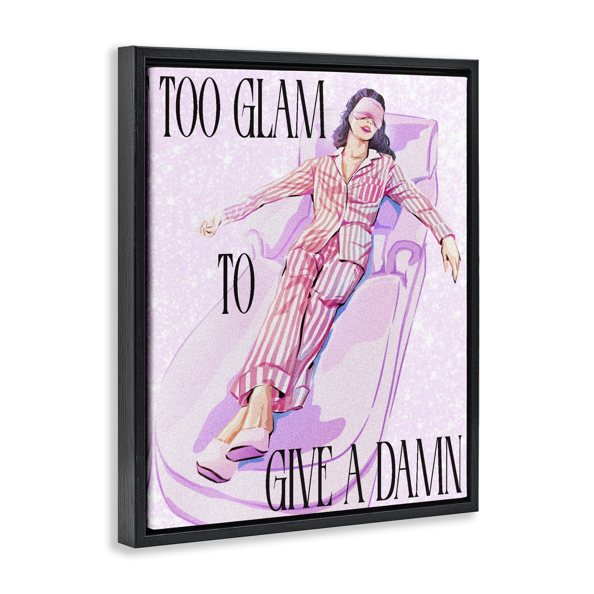 Stupell Industries To Glam To Care Black Framed Floater Canvas Wall Art, design by Ziwei Li